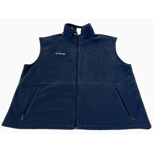 Columbia Men's Fleece Vest Size 2XT Tall Blue Full Zip Pockets Lightweight